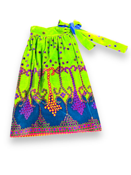 Andersonville: 1960s “Babake” Velour Multi colored Wrap Skirt