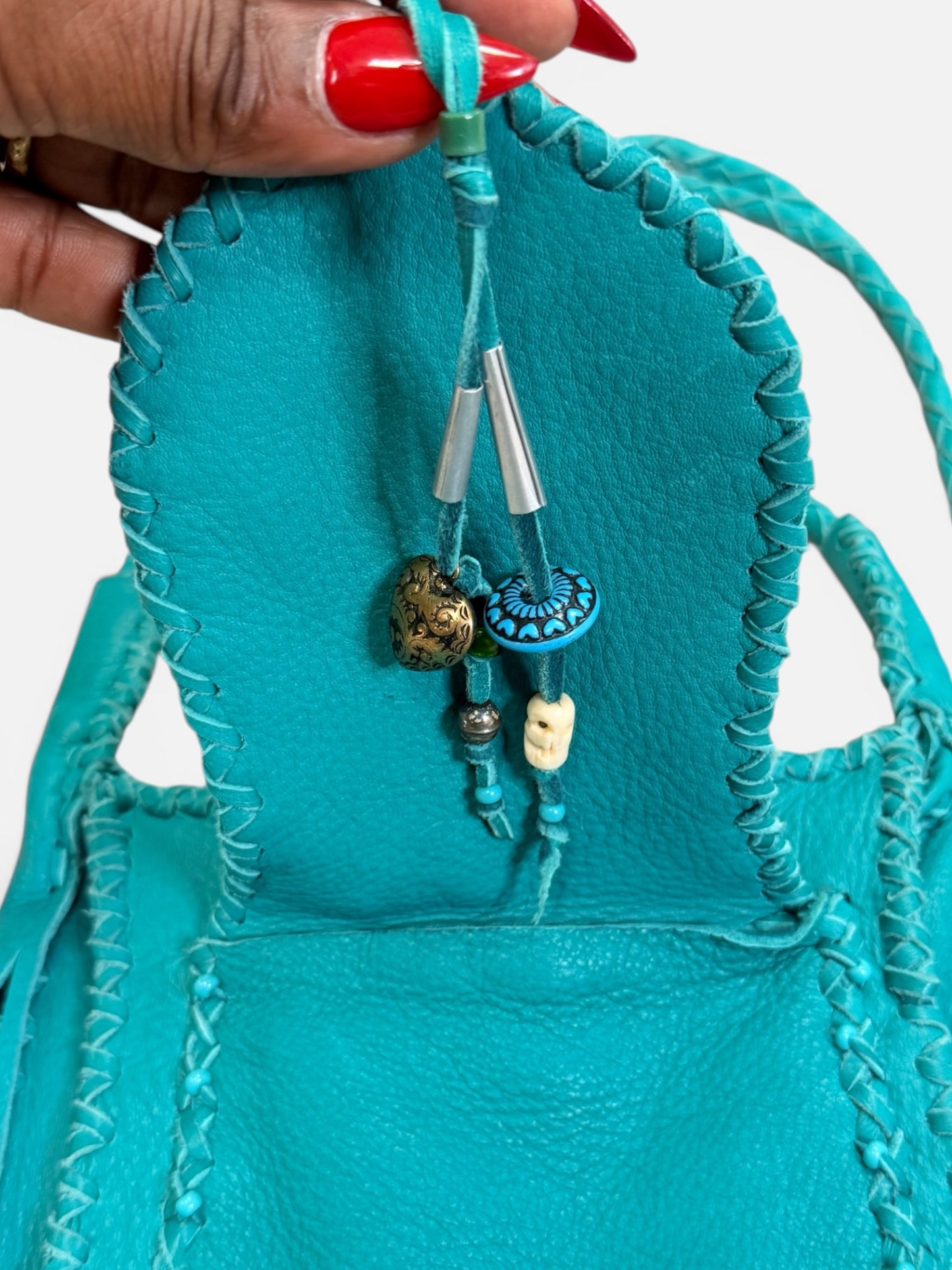 1970s Turquoise Fringe Crossbody – Bohemian Leather Festival Bag