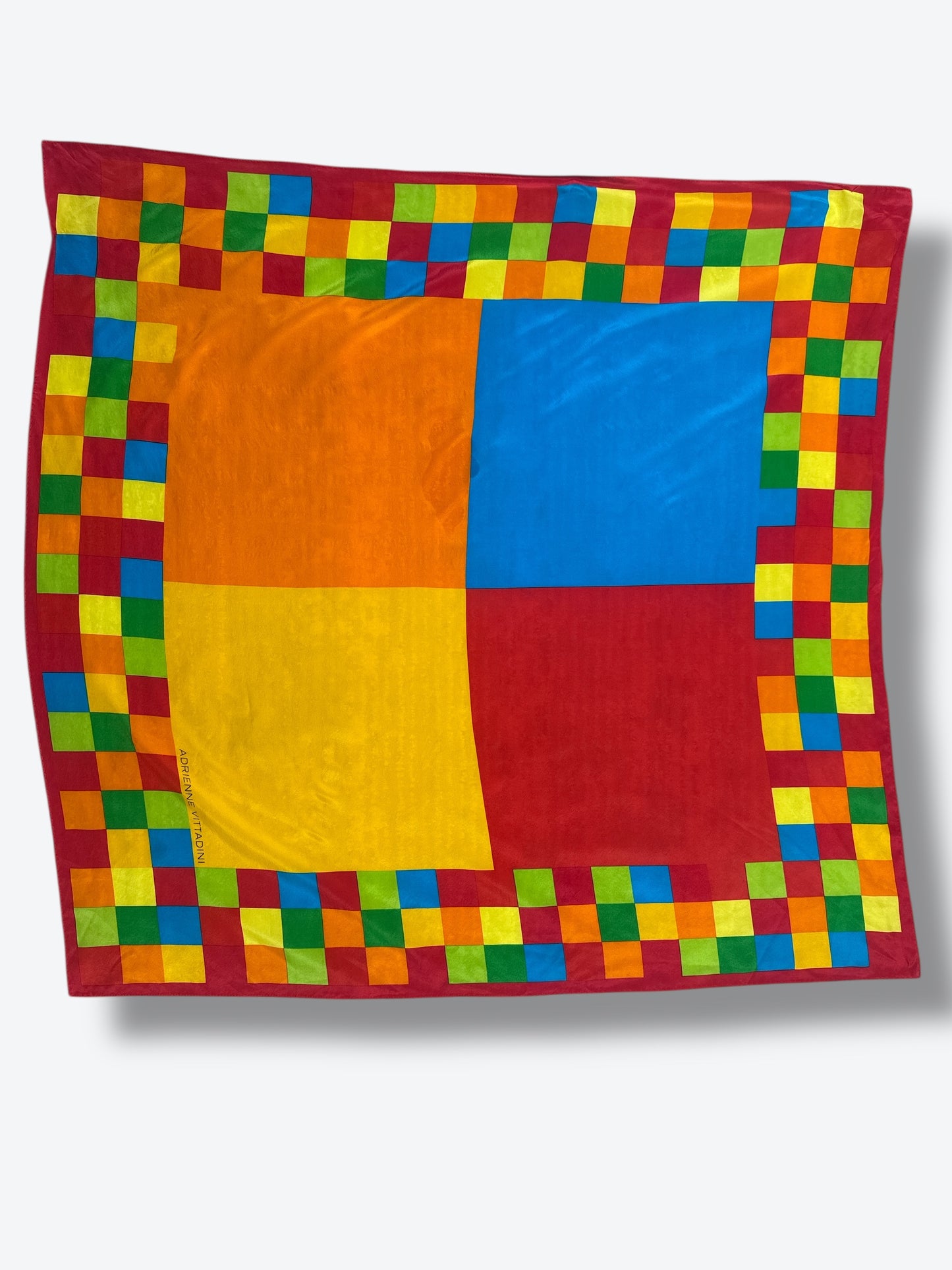 1990s 34” x 34” Adrienne Vittadini Color block scarf