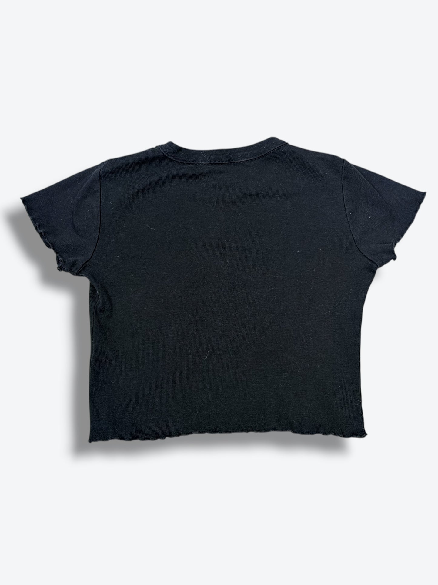John Galt California Ribbed Cropped Tee – Black Y2K Essential