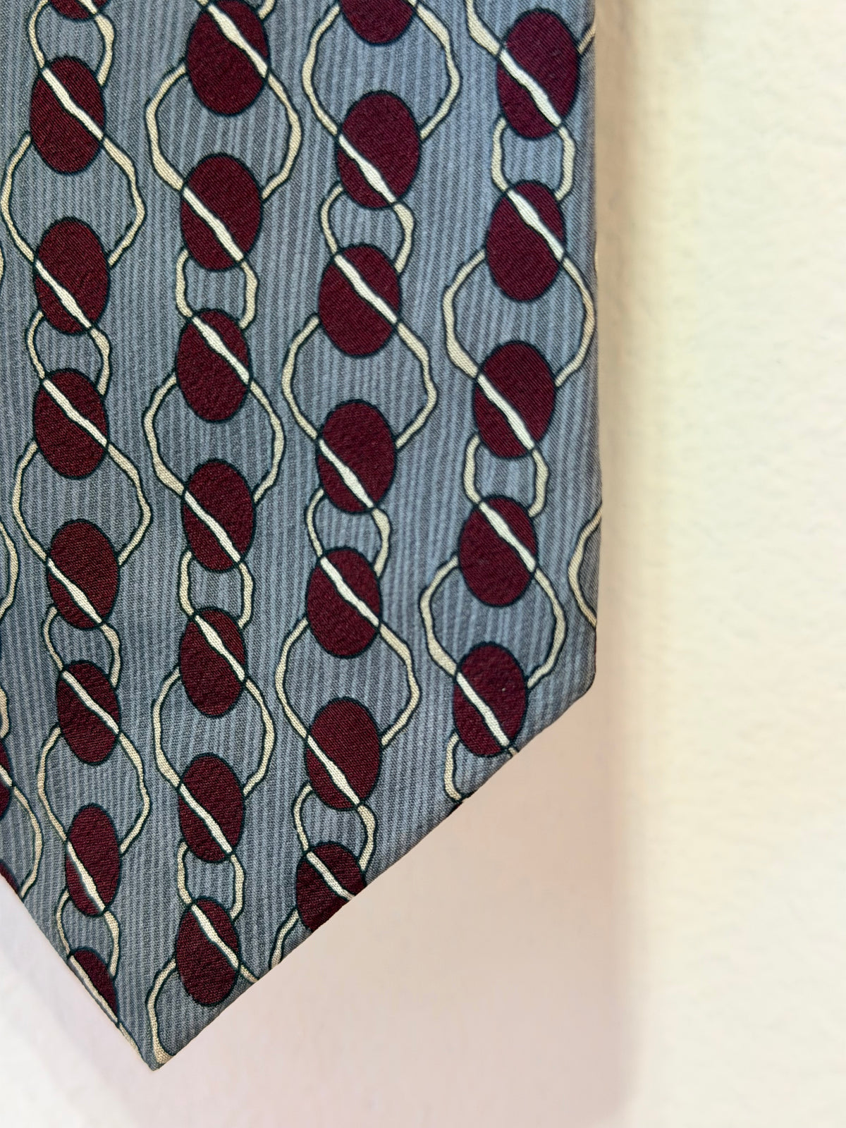 Vintage Geoffrey Bean Gray / Bwn Silk Tie