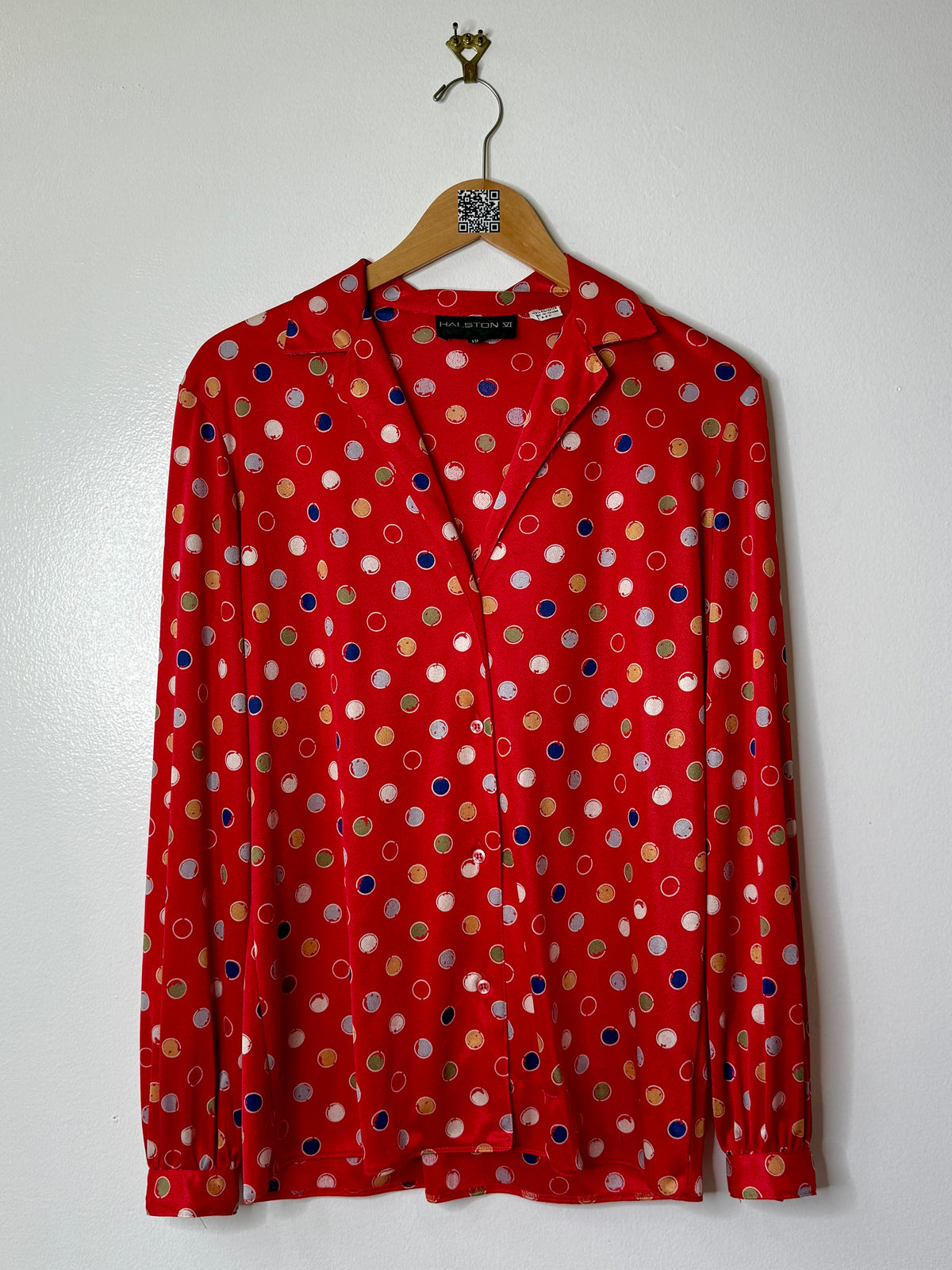 Vintage Halston VI Polka Dot Blouse