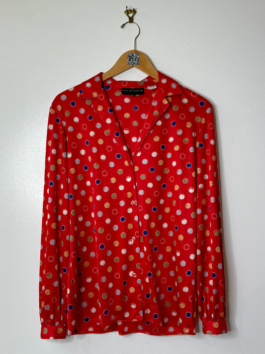 Vintage Halston VI Polka Dot Blouse
