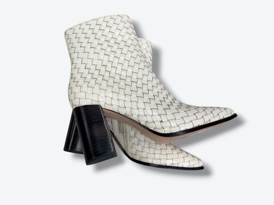 PAIGE Lilah Woven Leather Ankle Boot (Size 10)