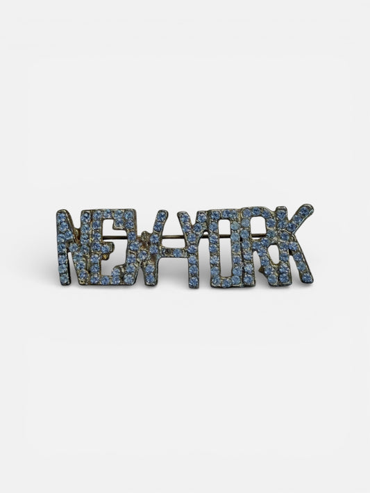 1990s New York Rhinestone Brooch