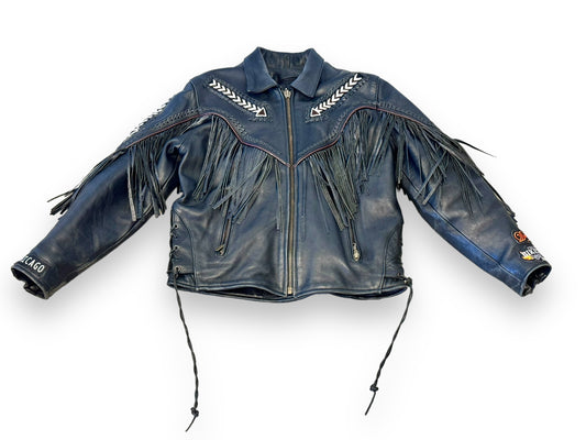 Vintage Fringe and Beaded Moto Jacket