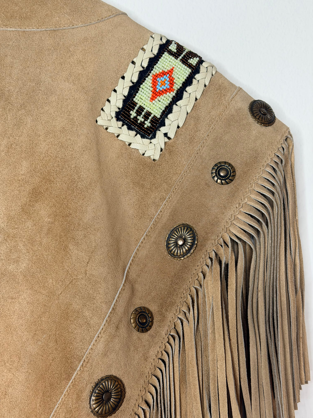 1970s “Canadian Leathercraft”Fringe Ornate Shrug