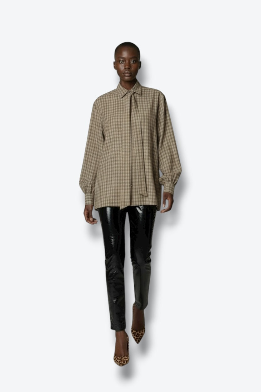 1970s Weathervane Plaid Pussy Bow