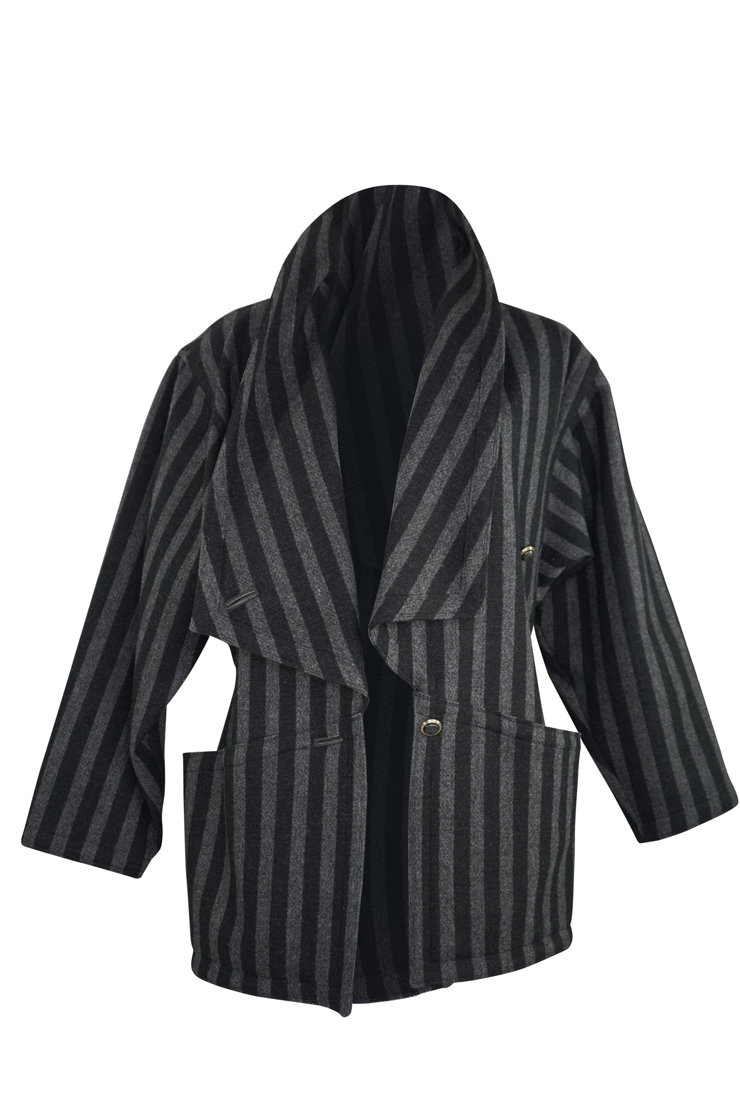 Gianni Versace Gray and Black Striped Jacket