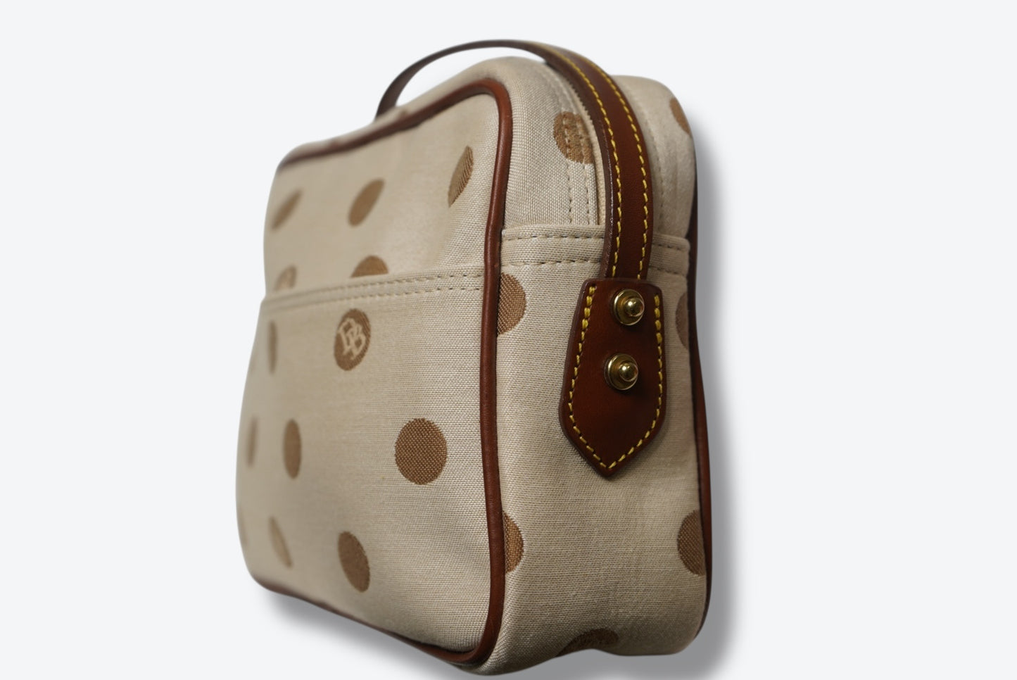 #91. 1990s/Y2K Vanity/Train Dooney & Burke Polka Dot Canvas Crossbody Bag