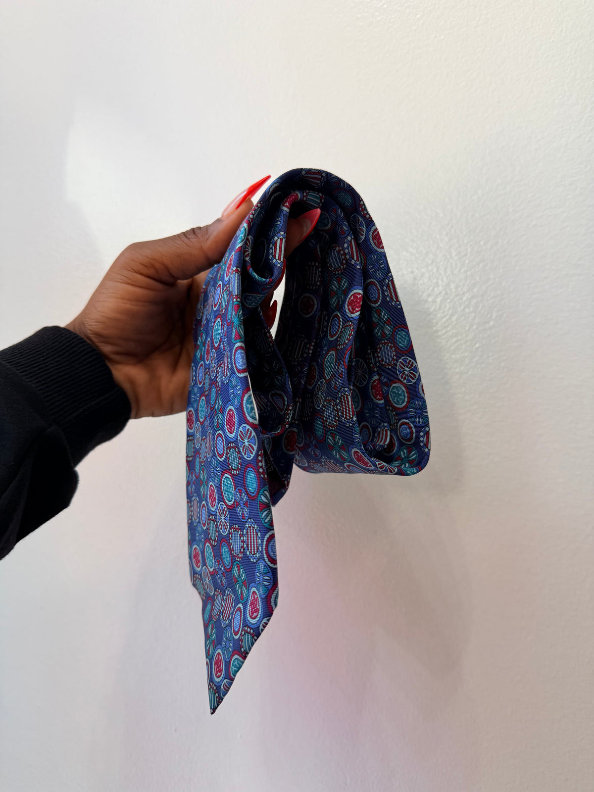 Vintage Christian Dior Blue Pattern Scarf