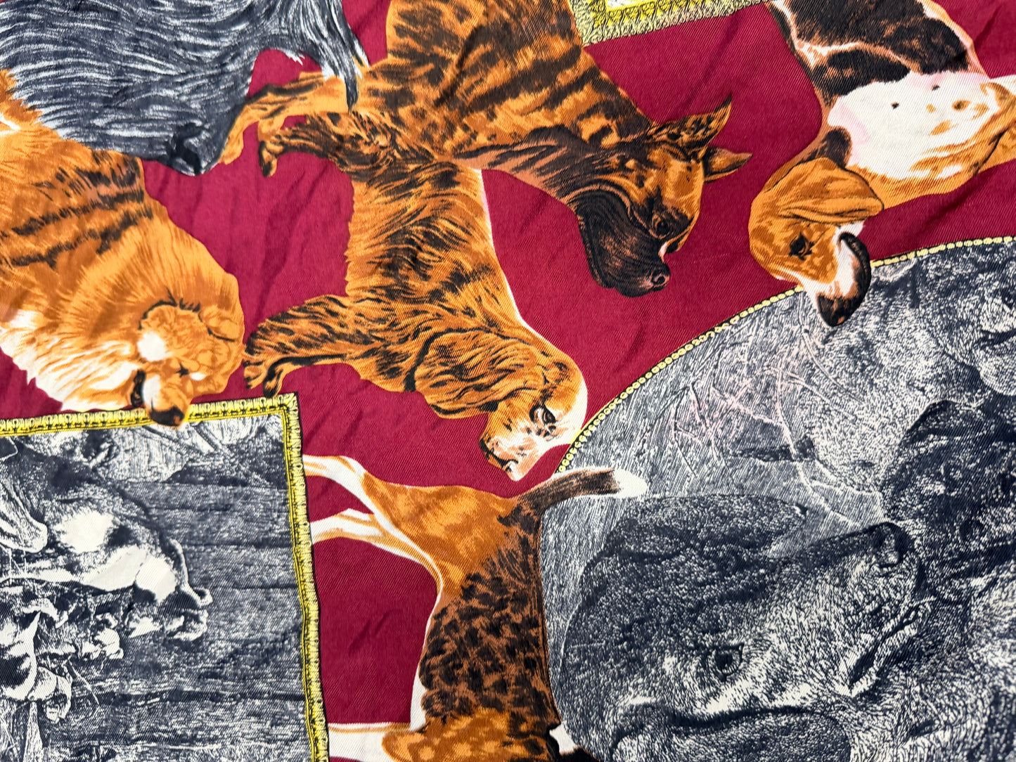 Oscar de la Renta “The Canine Family” Silk Scarf (As Is)