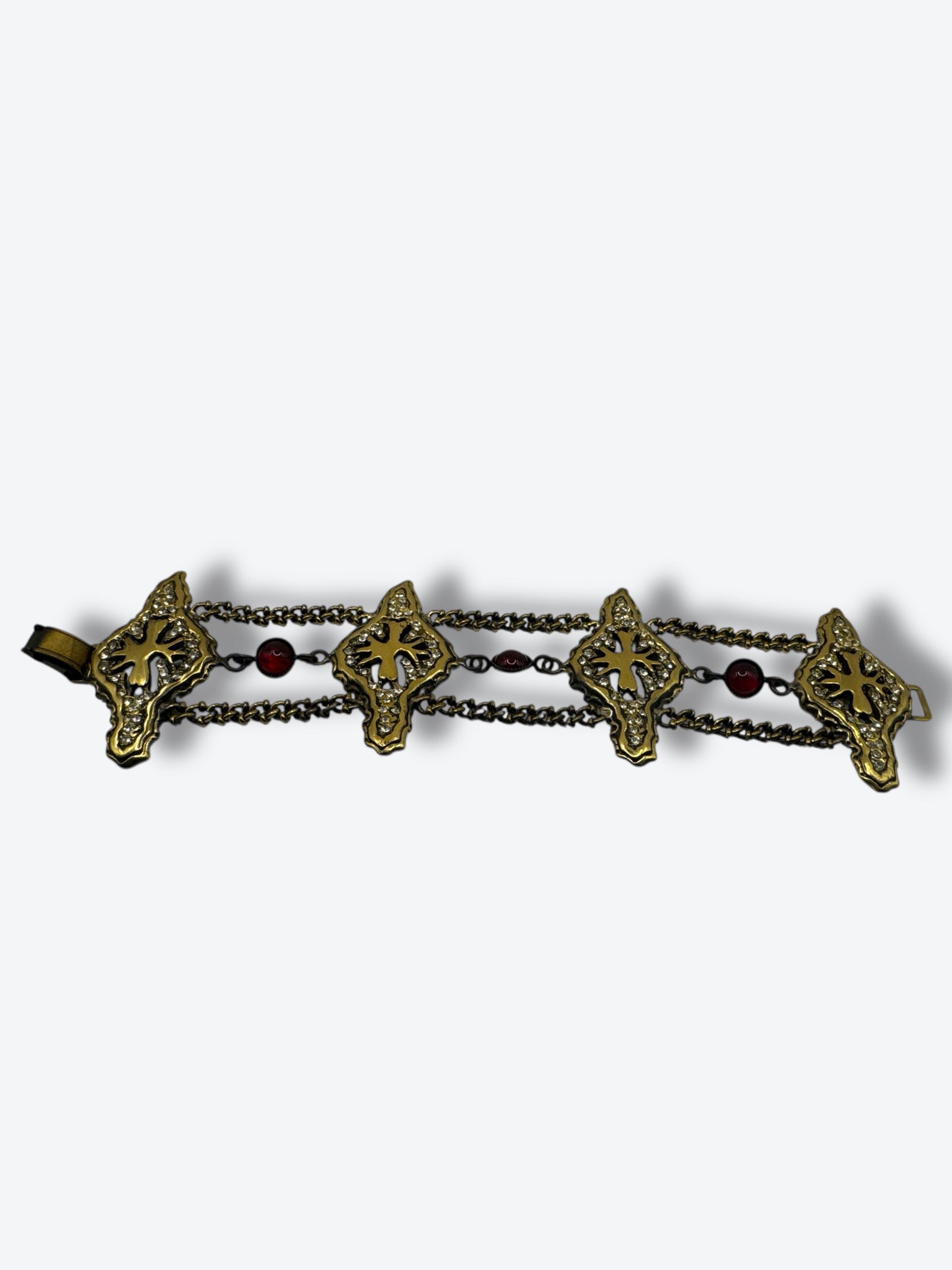 1980s Gioiello GML Italy Ornate Cross-Link Bracelet