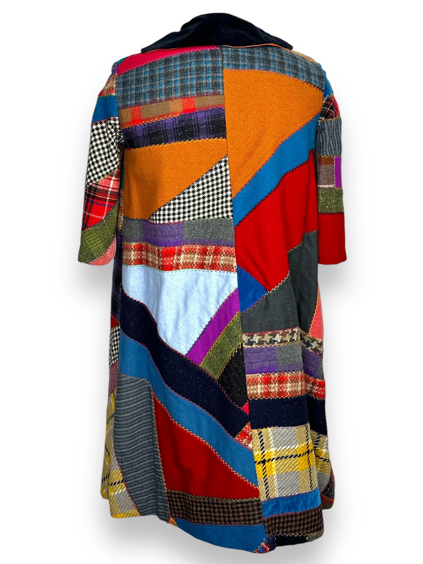 Vintage Patchwork and Bib Long Coat