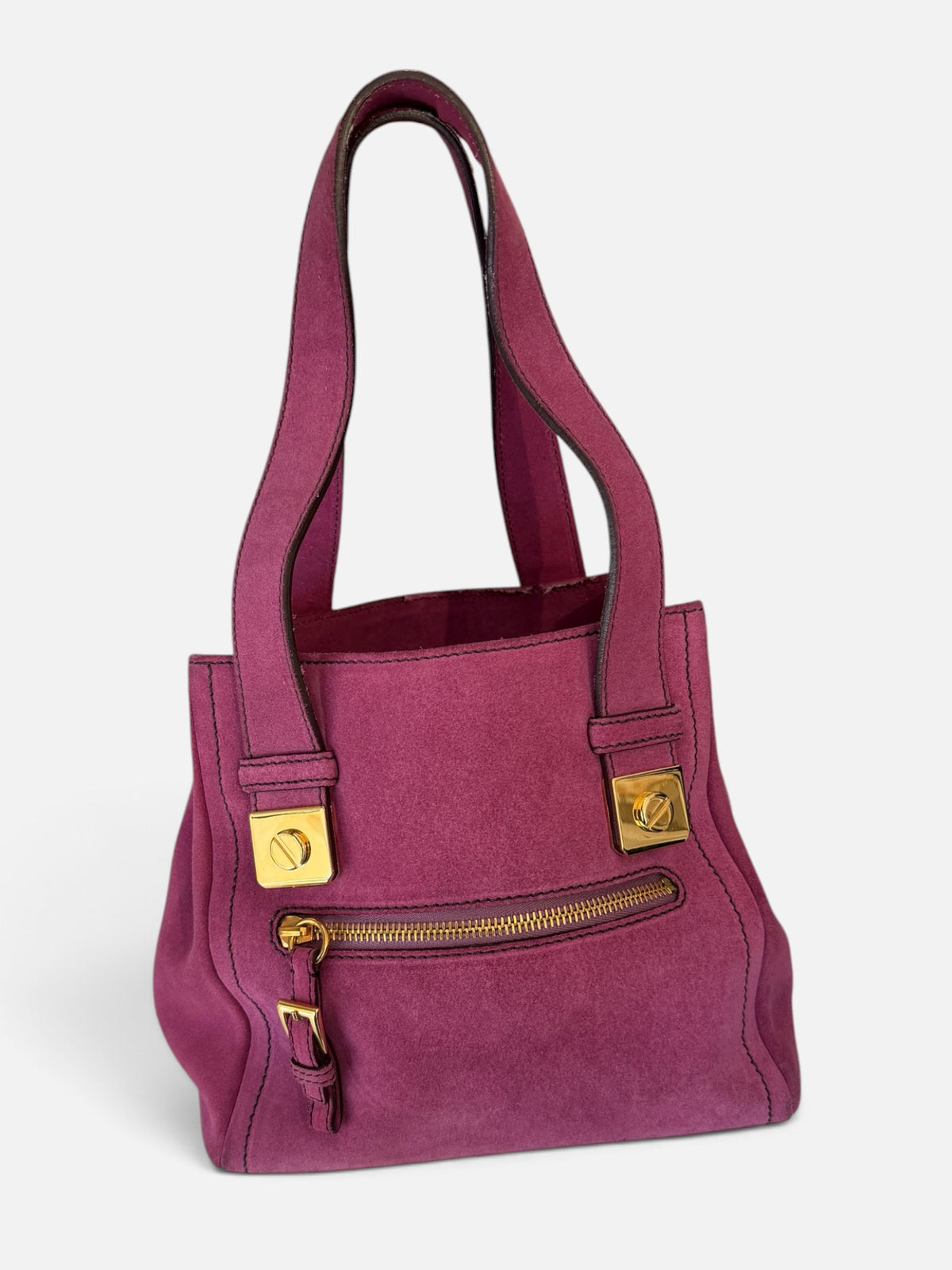 Y2K Prada Pink Suede Satchel