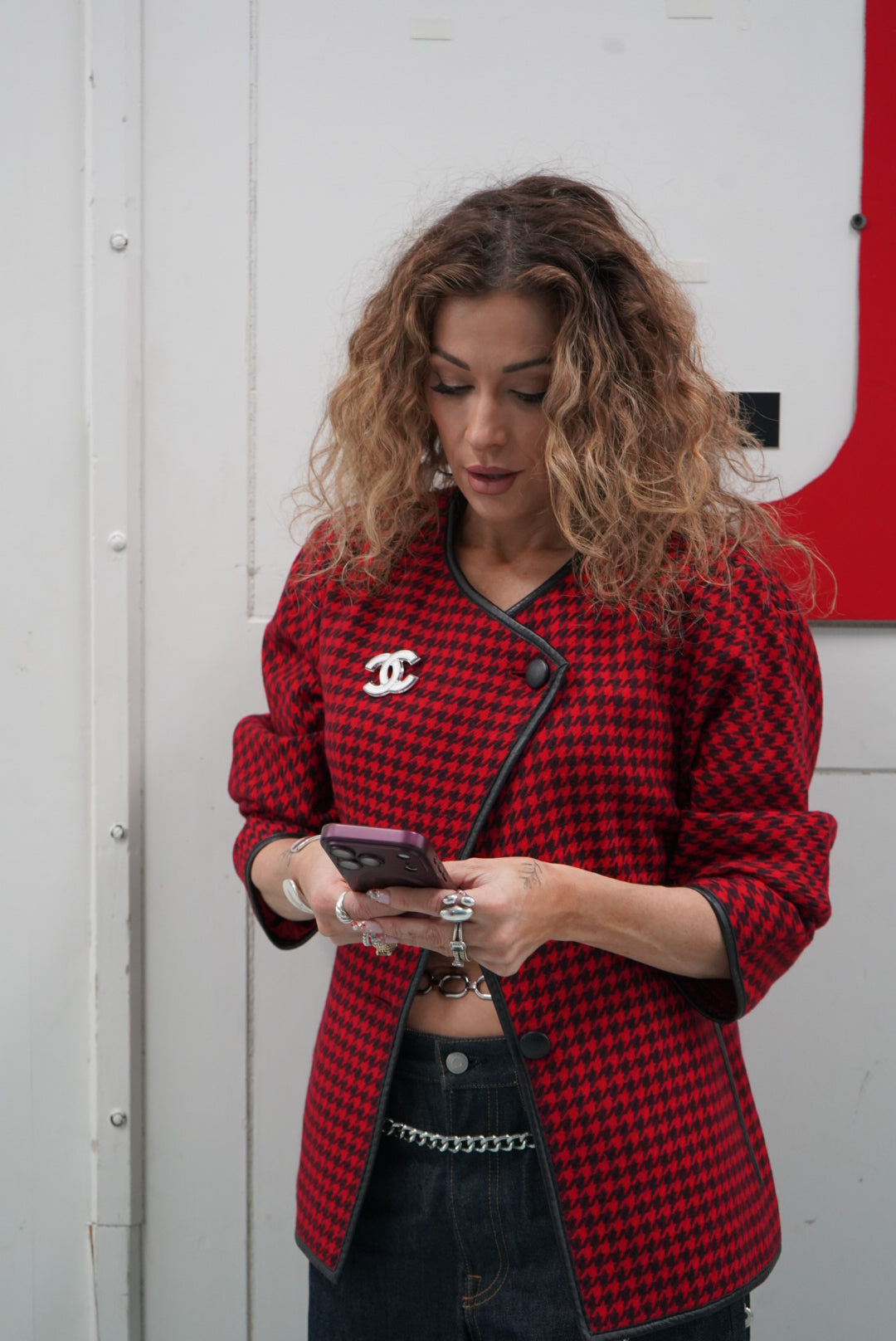 Vintage Chanel Interlocking CC Brooch – Silver Tone Statement Pin