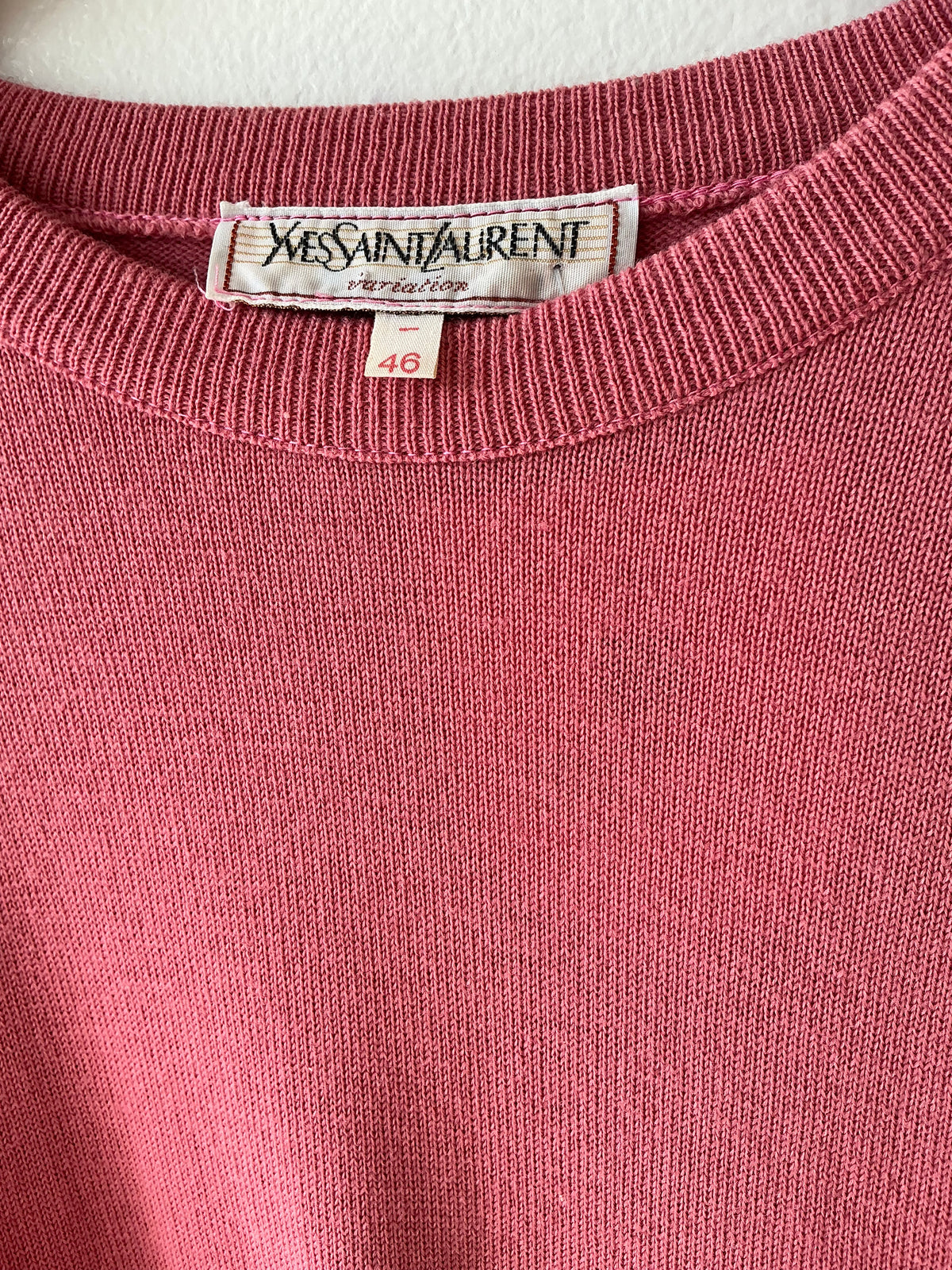 1970s Yves Saint Laurent Pink Sweater