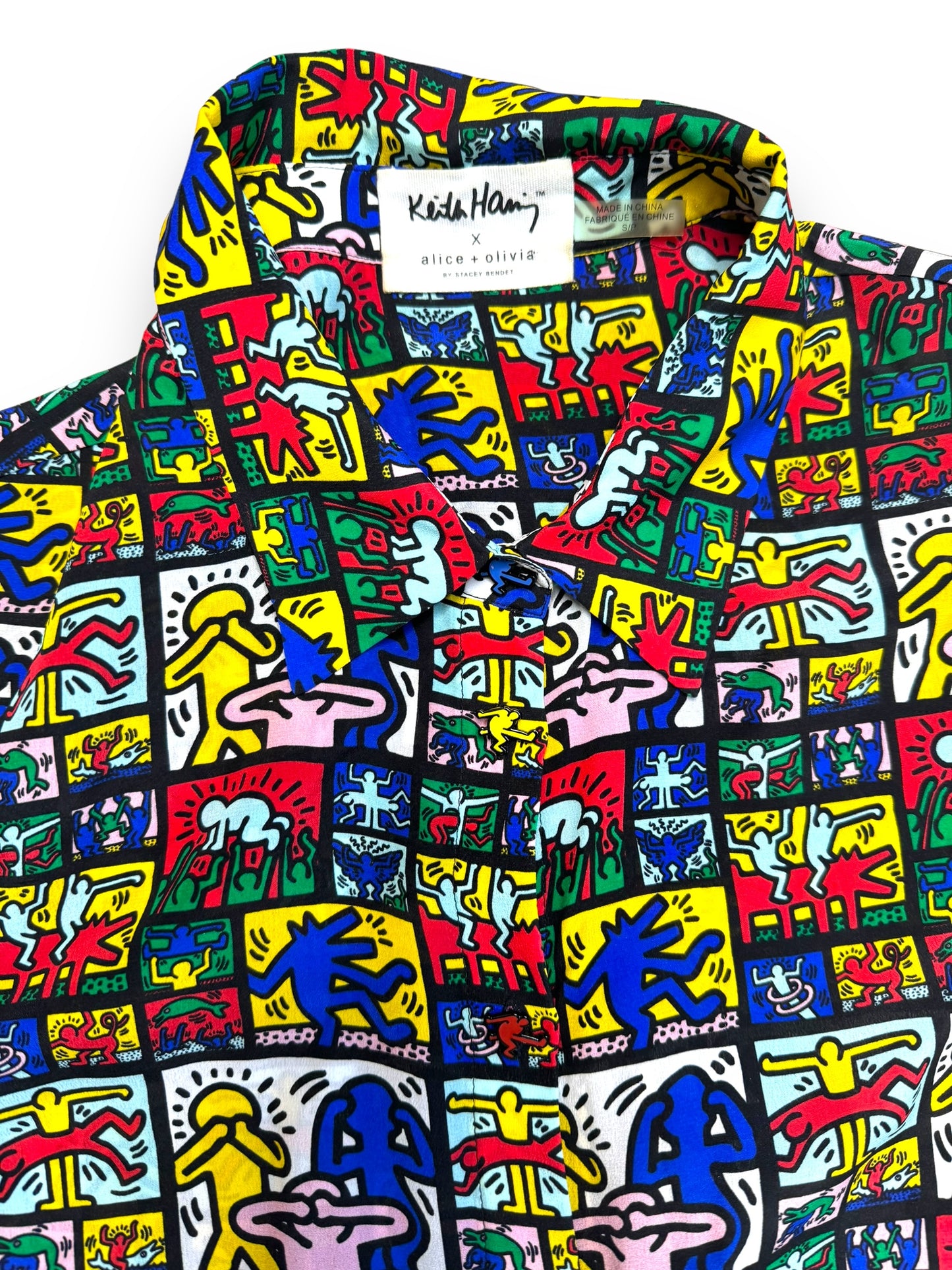 Alice & Olivia and Keith Haring Collab Silk Blouse