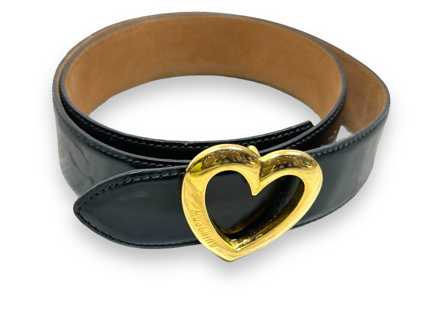 Y2K Moschino Gold Heart Belt