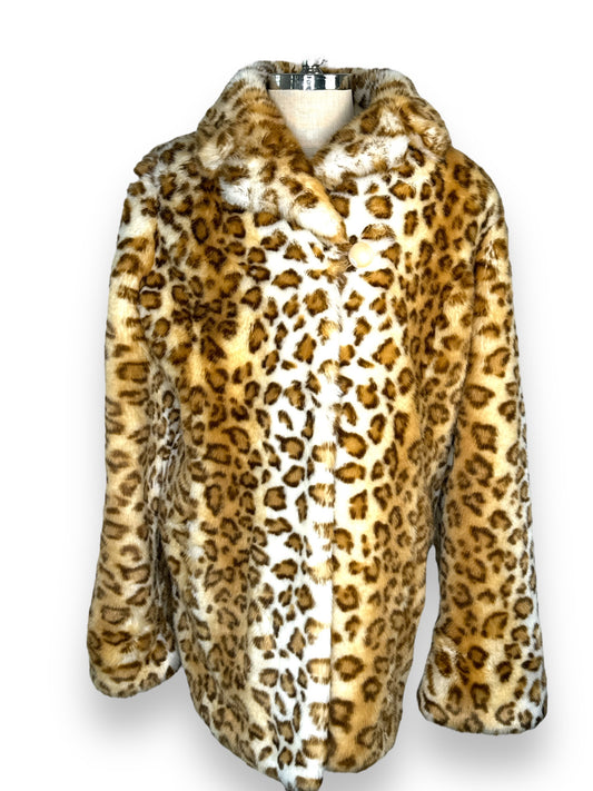 1980s “Dennis by Dennis Basso” One Button Faux Cheetah Jacket