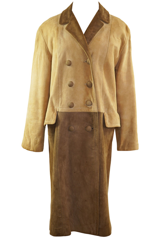 1970's Two Tone Suede Brown Trench