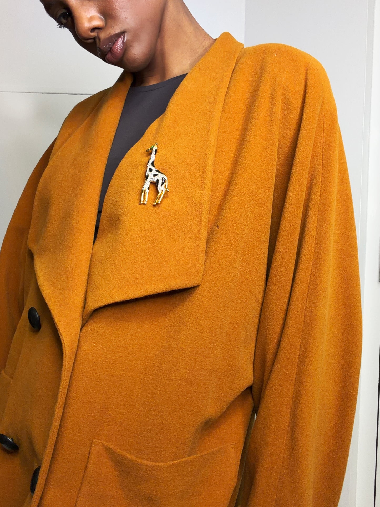 1990s 2” Crystal Encrusted Giraffe Brooch