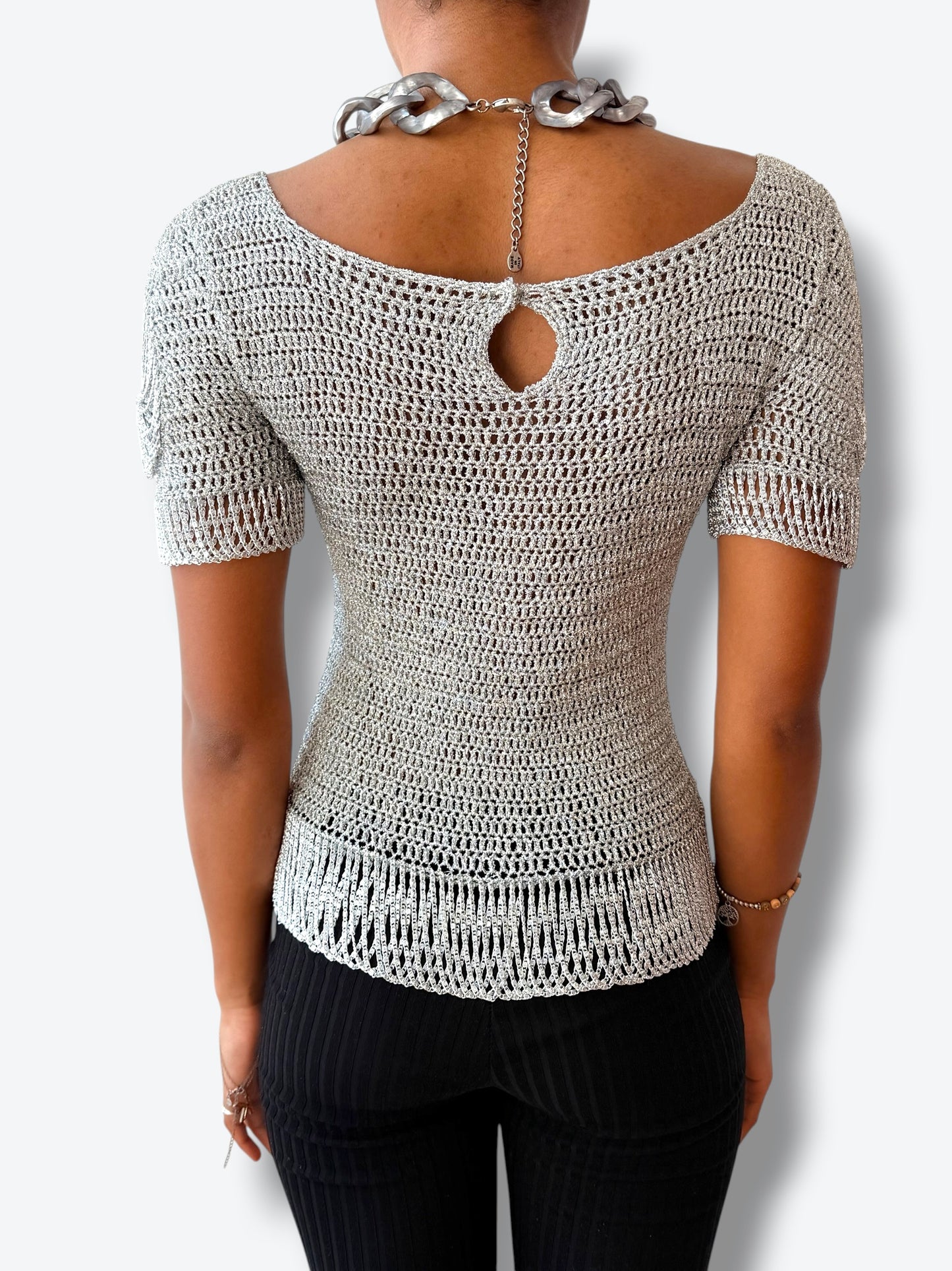 Vintage Hand-Crochet Sculptural Knit Top (Italy)