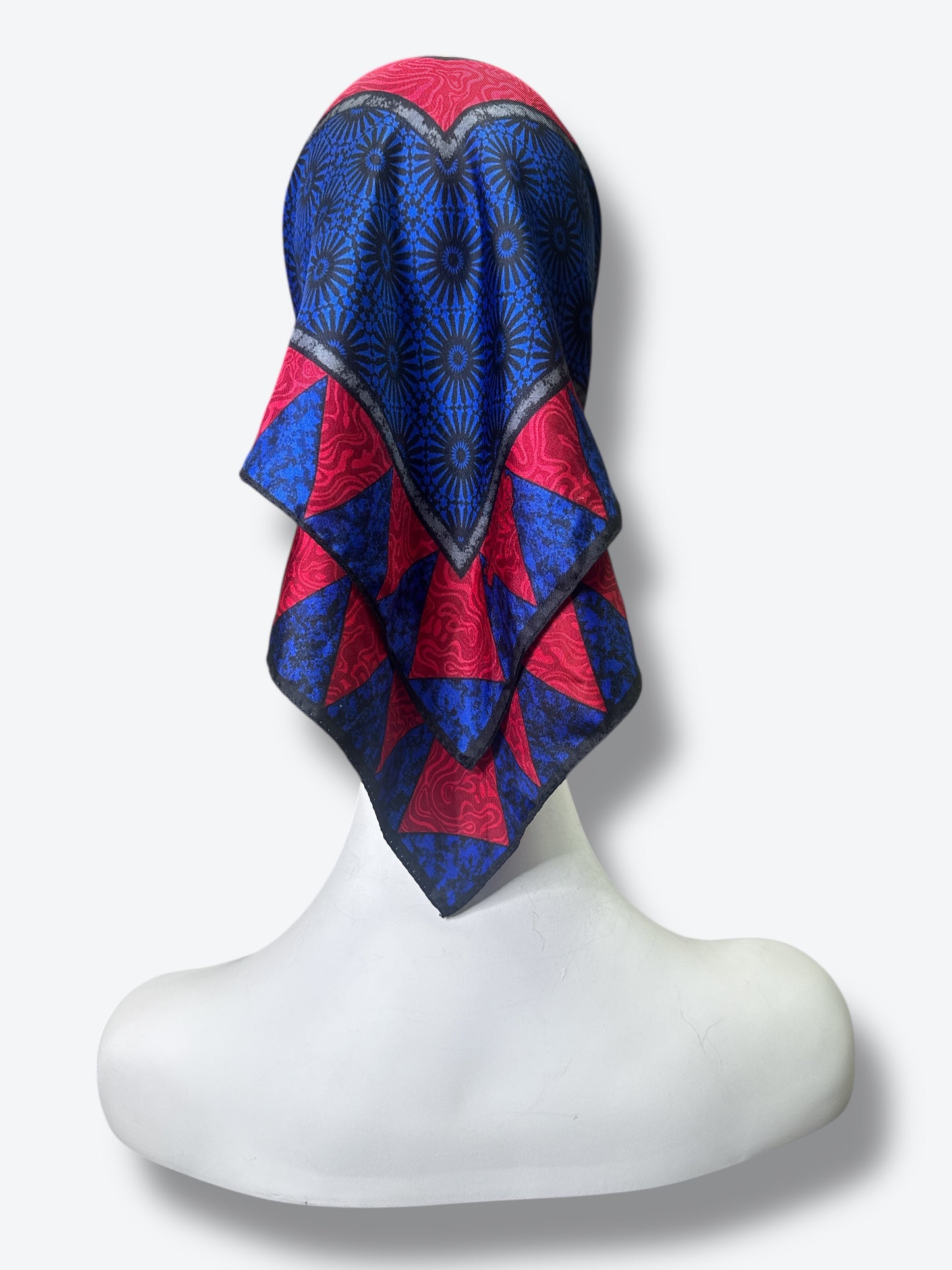 1970s 31” x 31” Diane Von Furstenberg Geometric Silk Scarf