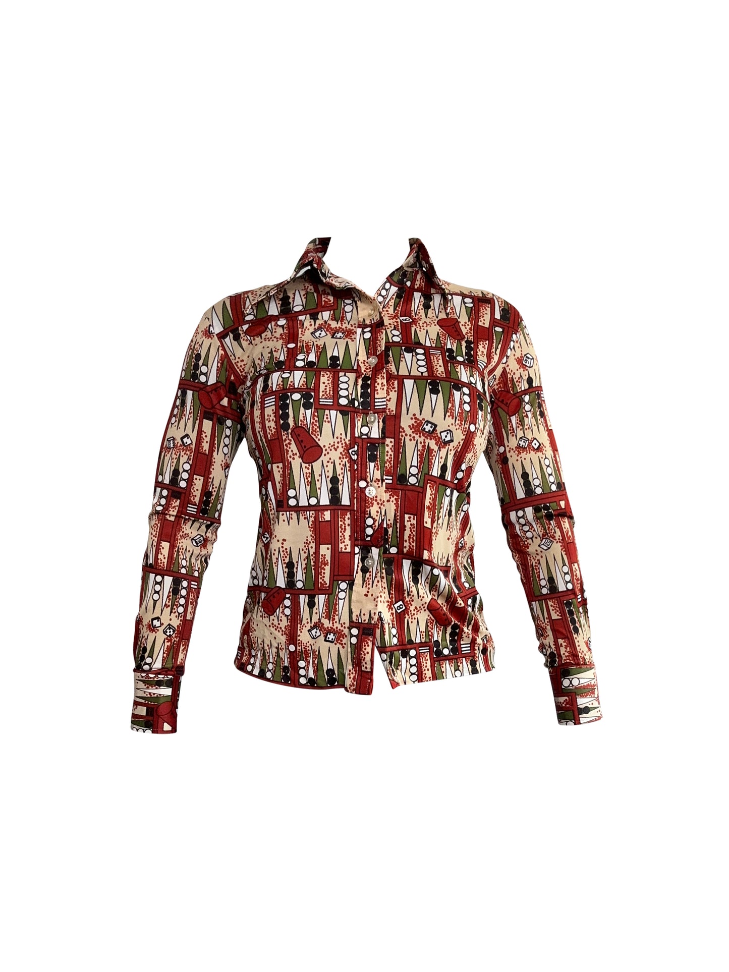 Beeline Backgammon Blouse (1960's / 1970's)