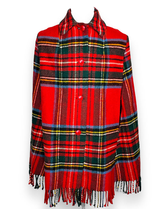 1960s Wool Tartan Poncho