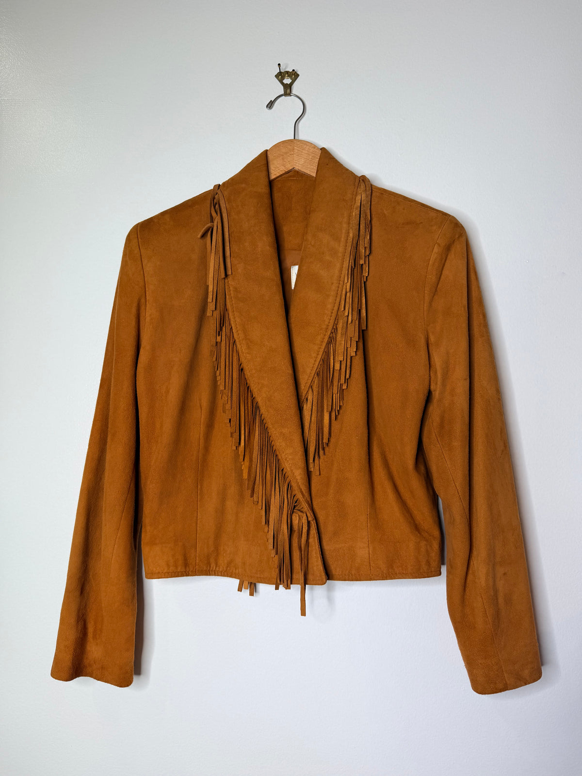 1980s Short Waisted Brown Fringe Jacket