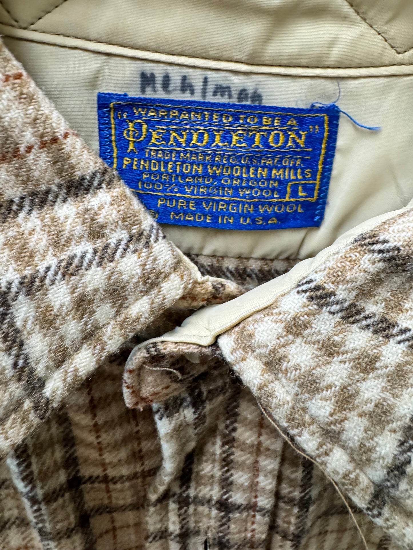 Vintage Pendleton Wool Plaid Shirt Jacket – Made in USA (1970s–1980s)