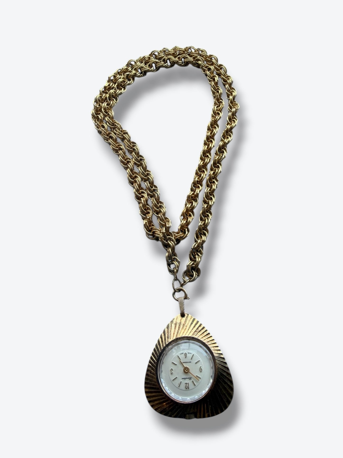 1960s Unsigned Watch + Chain Charm Necklace