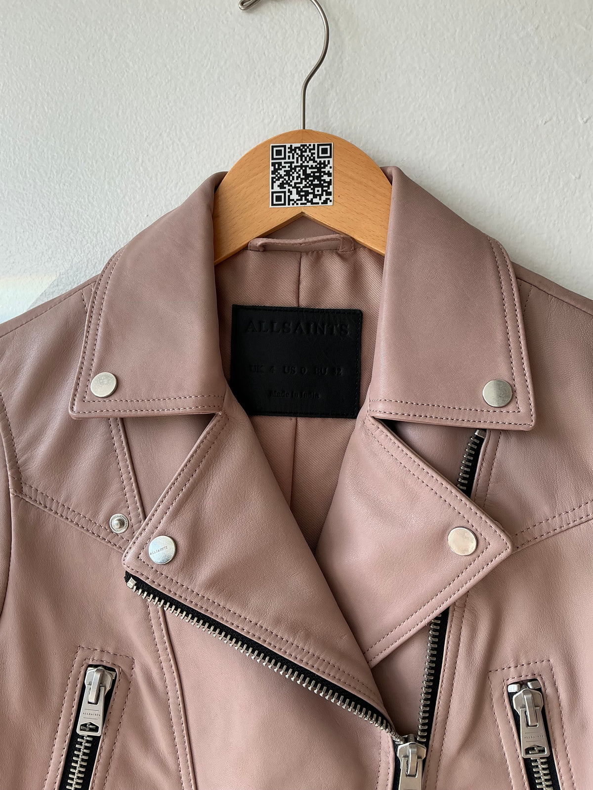 Trend: “All Saints” Pale Pink Perfecto Leather Jacket