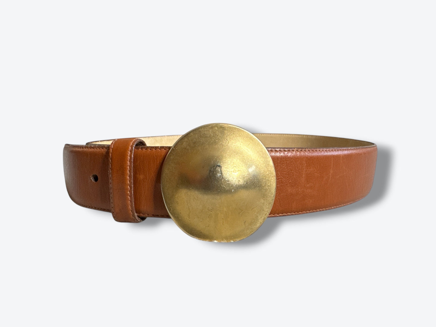 Robert Lee Morris Brown Circle Buckle Belt