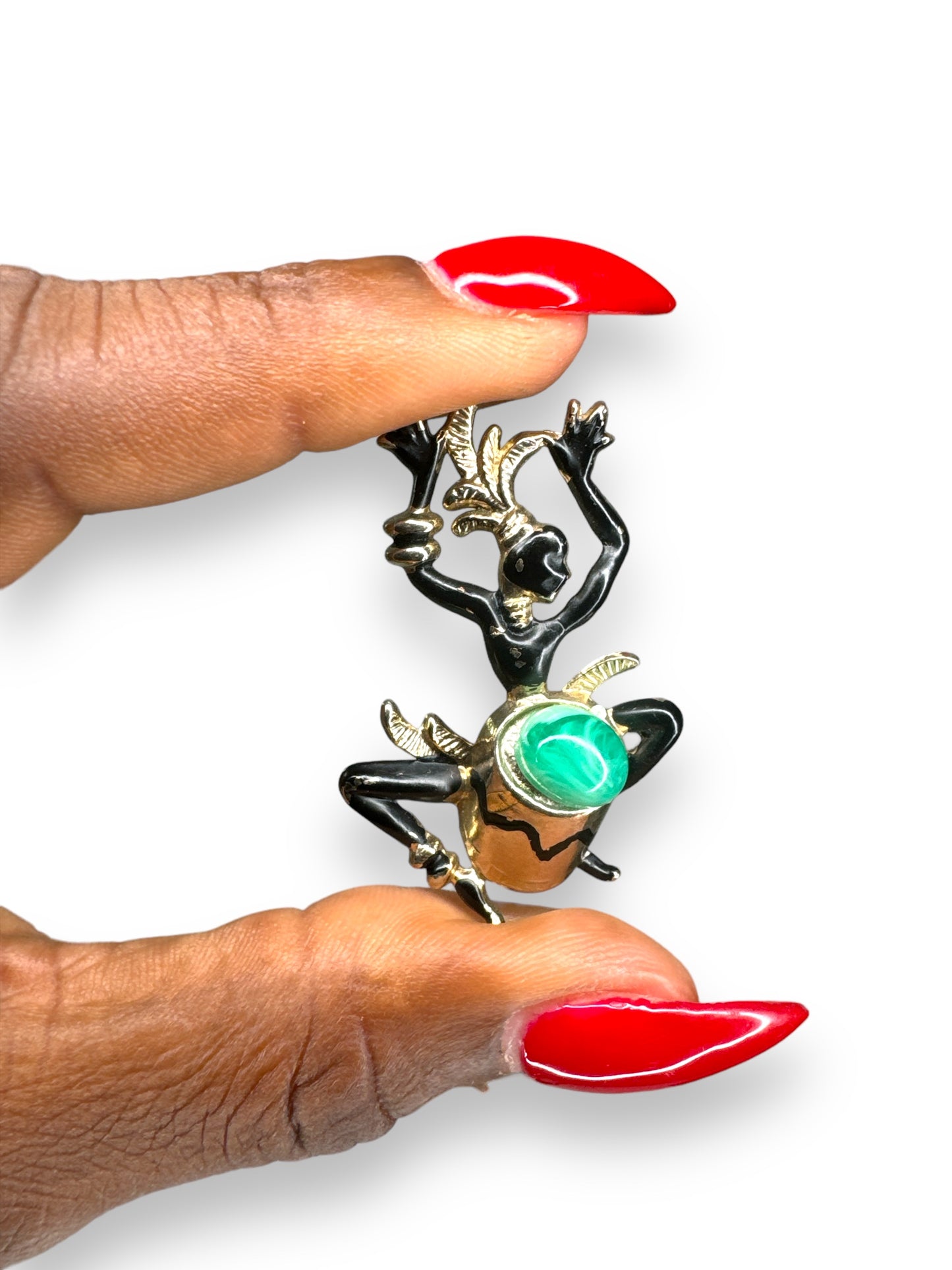 1960s African Drummer Brooch