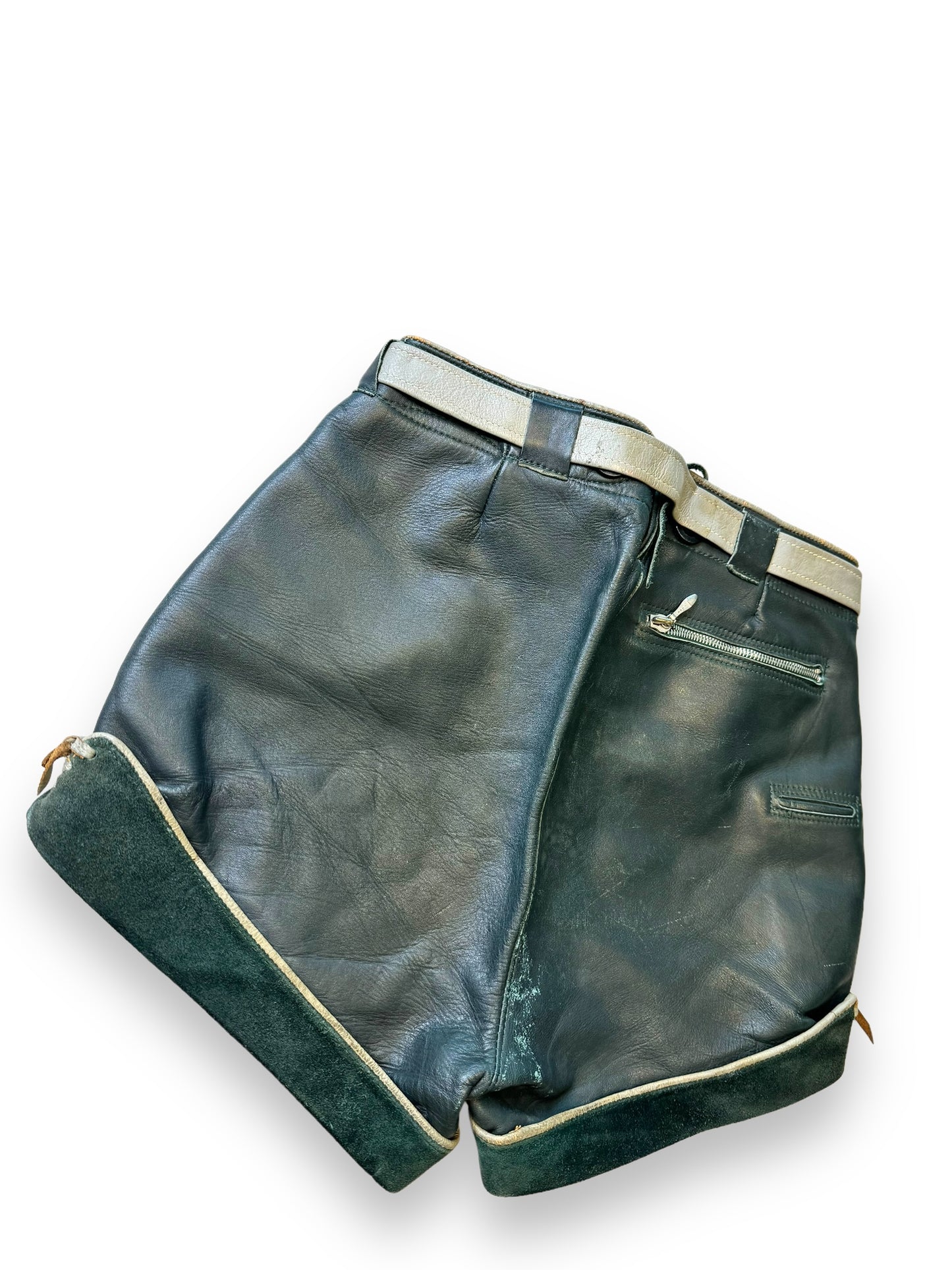 1970s Vintage Leather Leaf Shorts