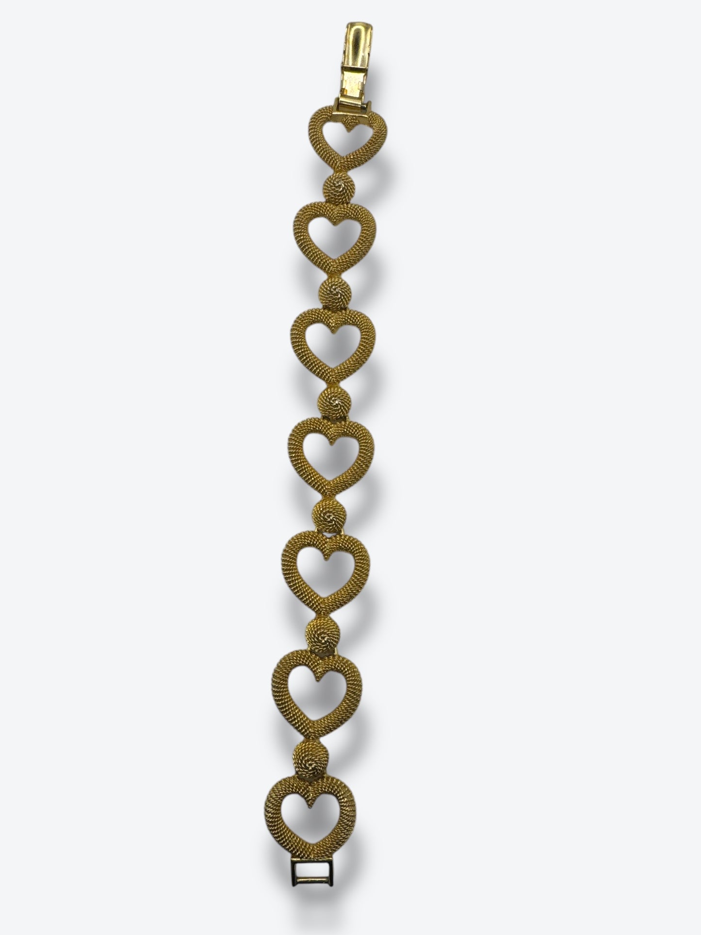 Vintage Rolled Gold Heart Bracelet