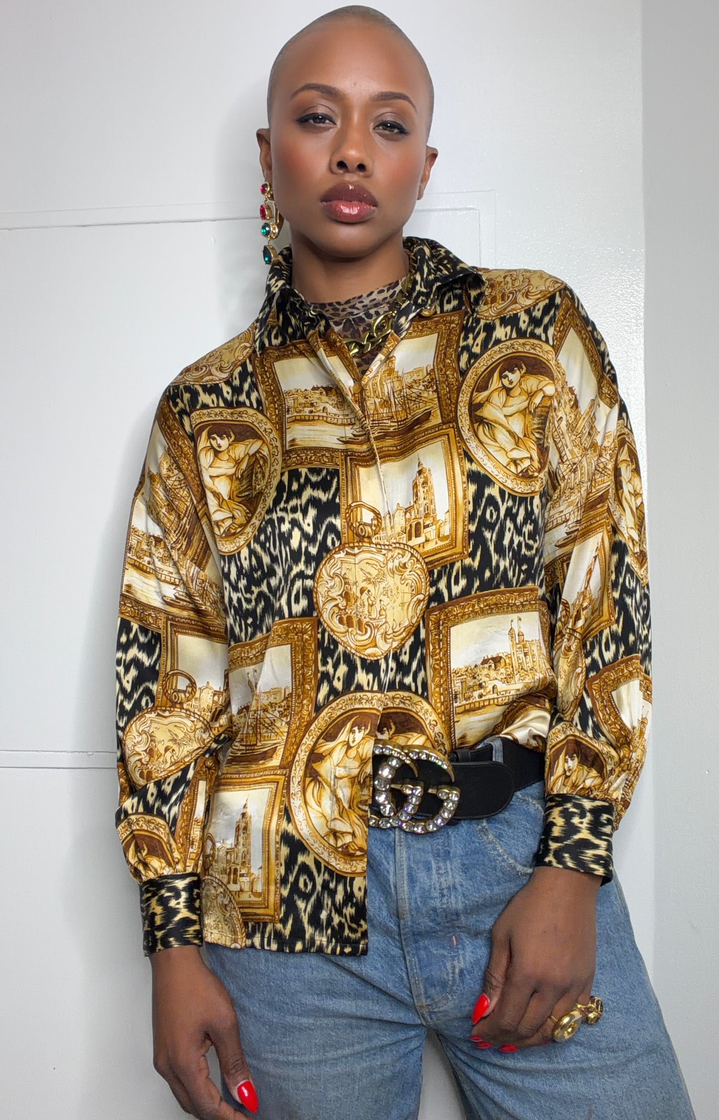 The Starington Leopard + Mediallion Blouse