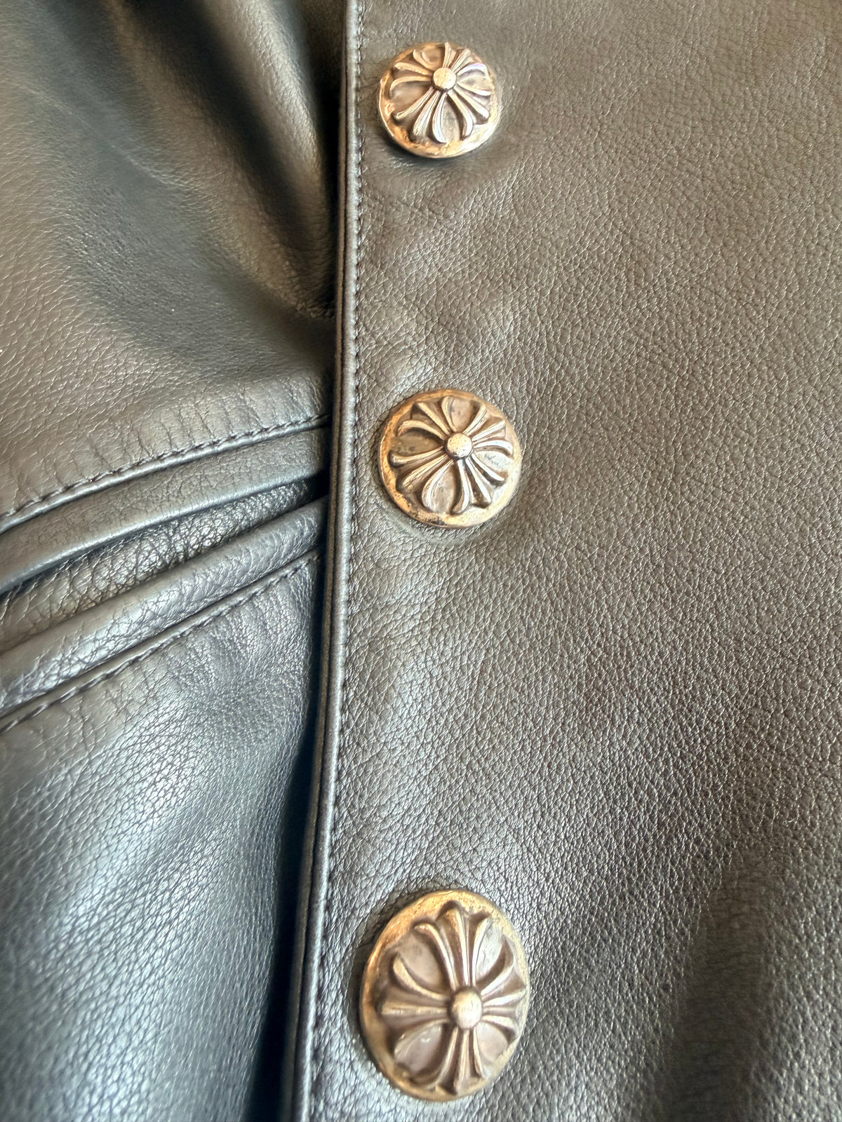1990s/Y2K Chrome Hearts Leather Trench