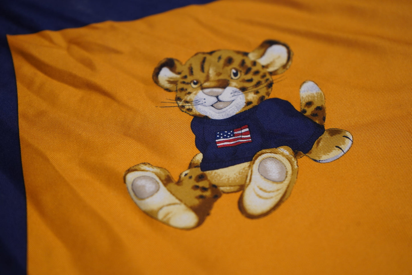 Vintage 25” x 25” American Flag Cheetah Scarf
