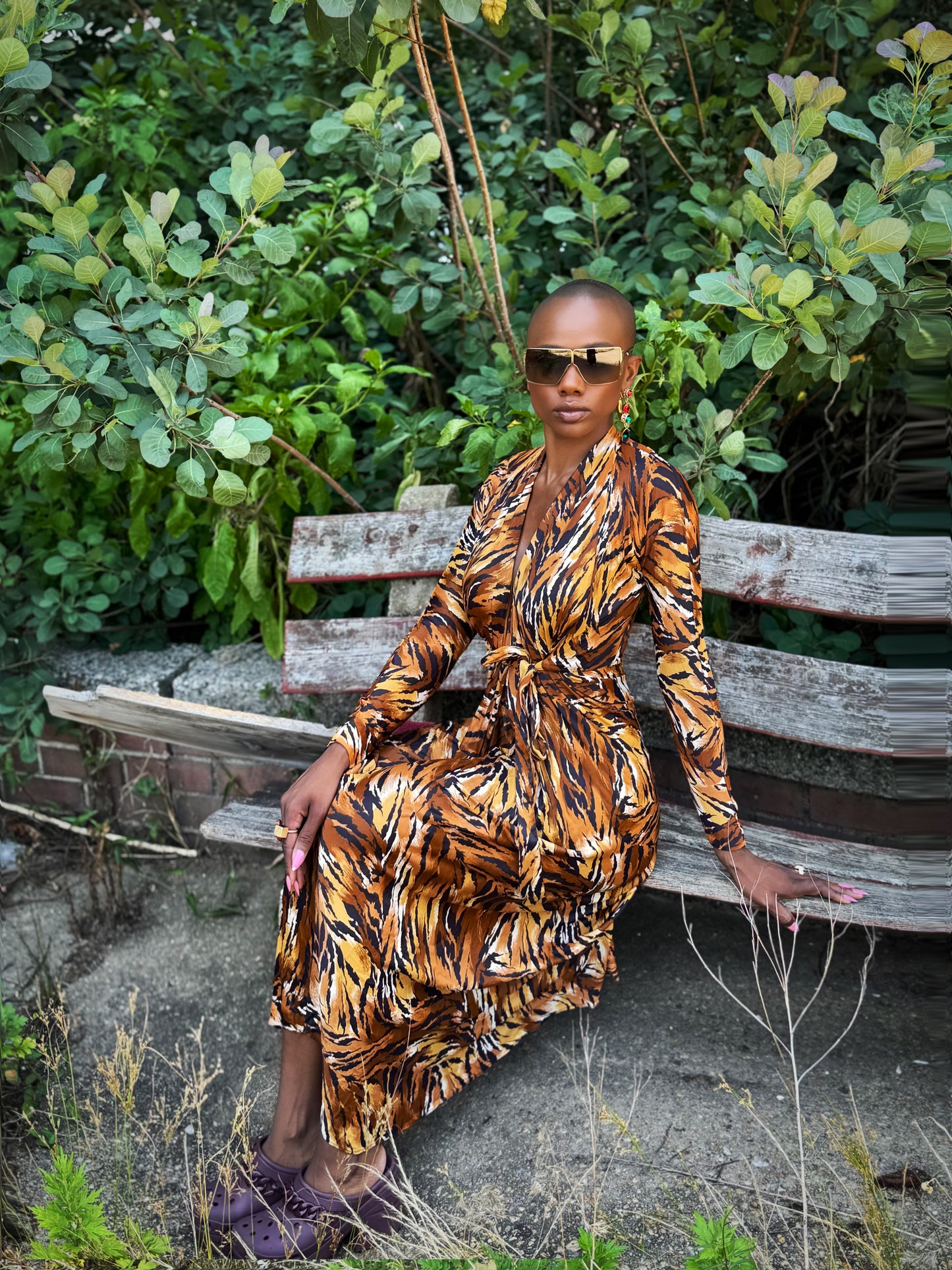 #133. Styled By Dorian Jungle Print Wrap Dress
