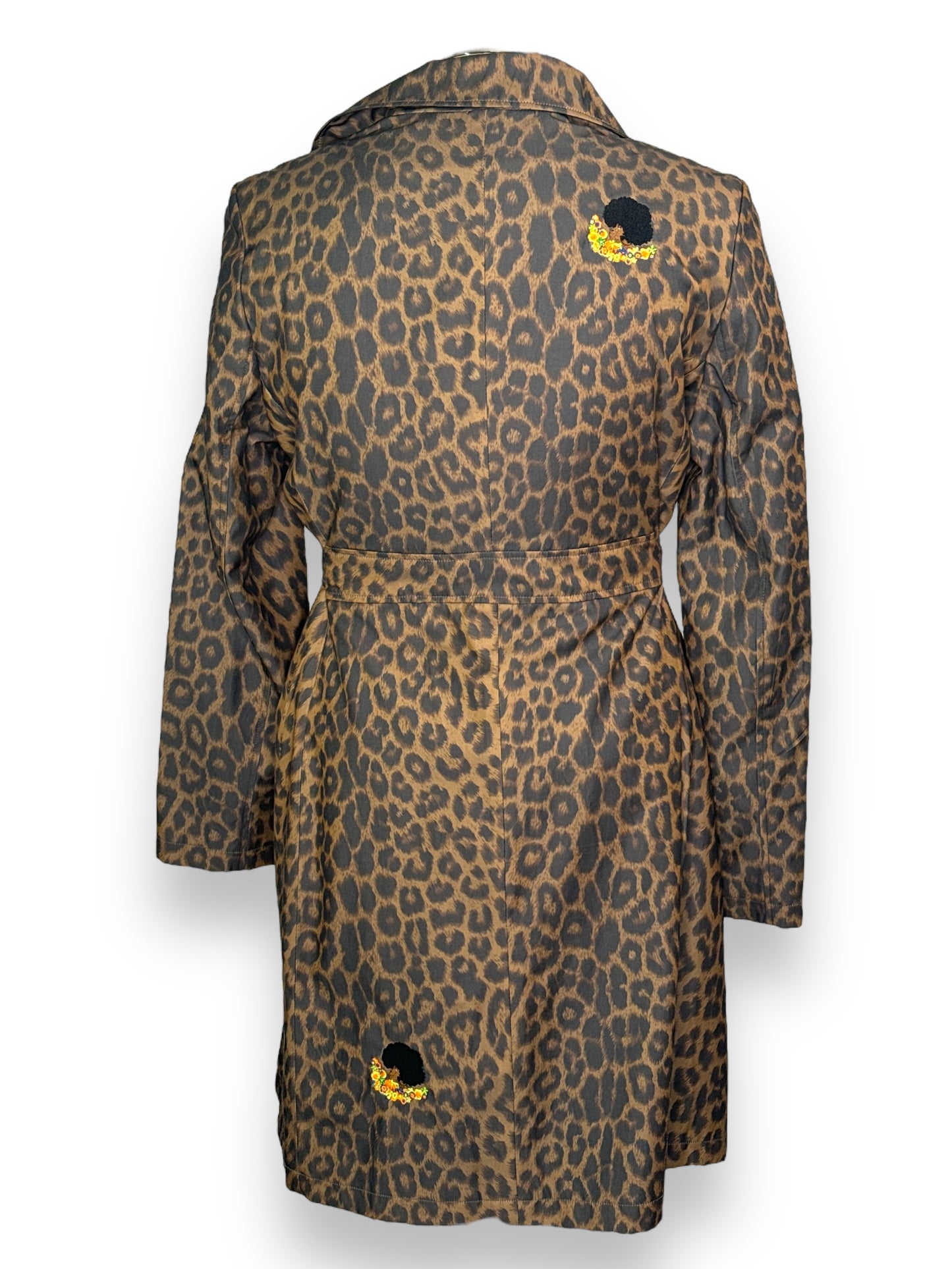 Kameo Merch Upcycled Cheetah Trench Coat