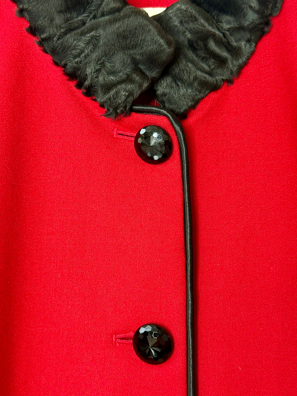 1990s Nolan Miller Wool and Mink Collar Leather Trim Blazer