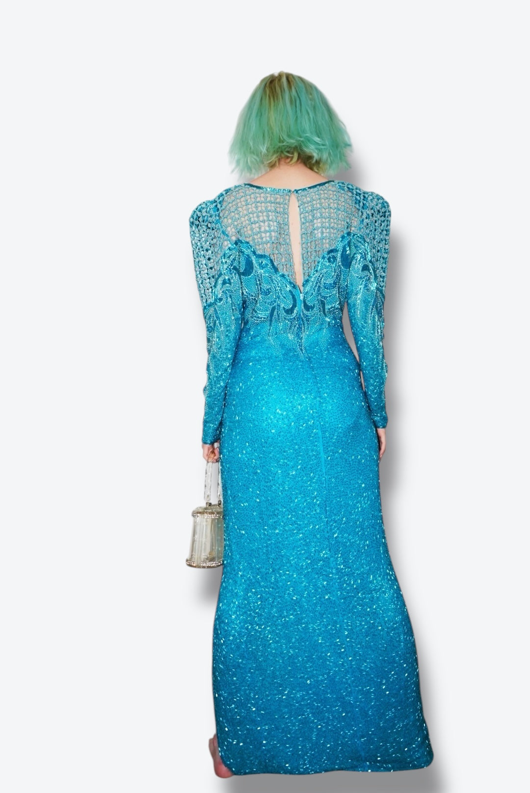 1980s Klass Collection Blue Sequin Dress 1980s Klass Collection Blue Sequin Dress