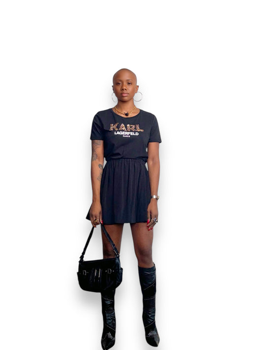 Y2K Brown Sequin Karl Lagerfeld T