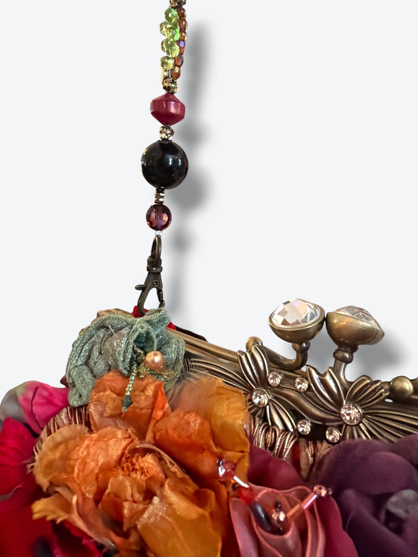 Y2K Mary Francis Floral + Brad Silk Clutch