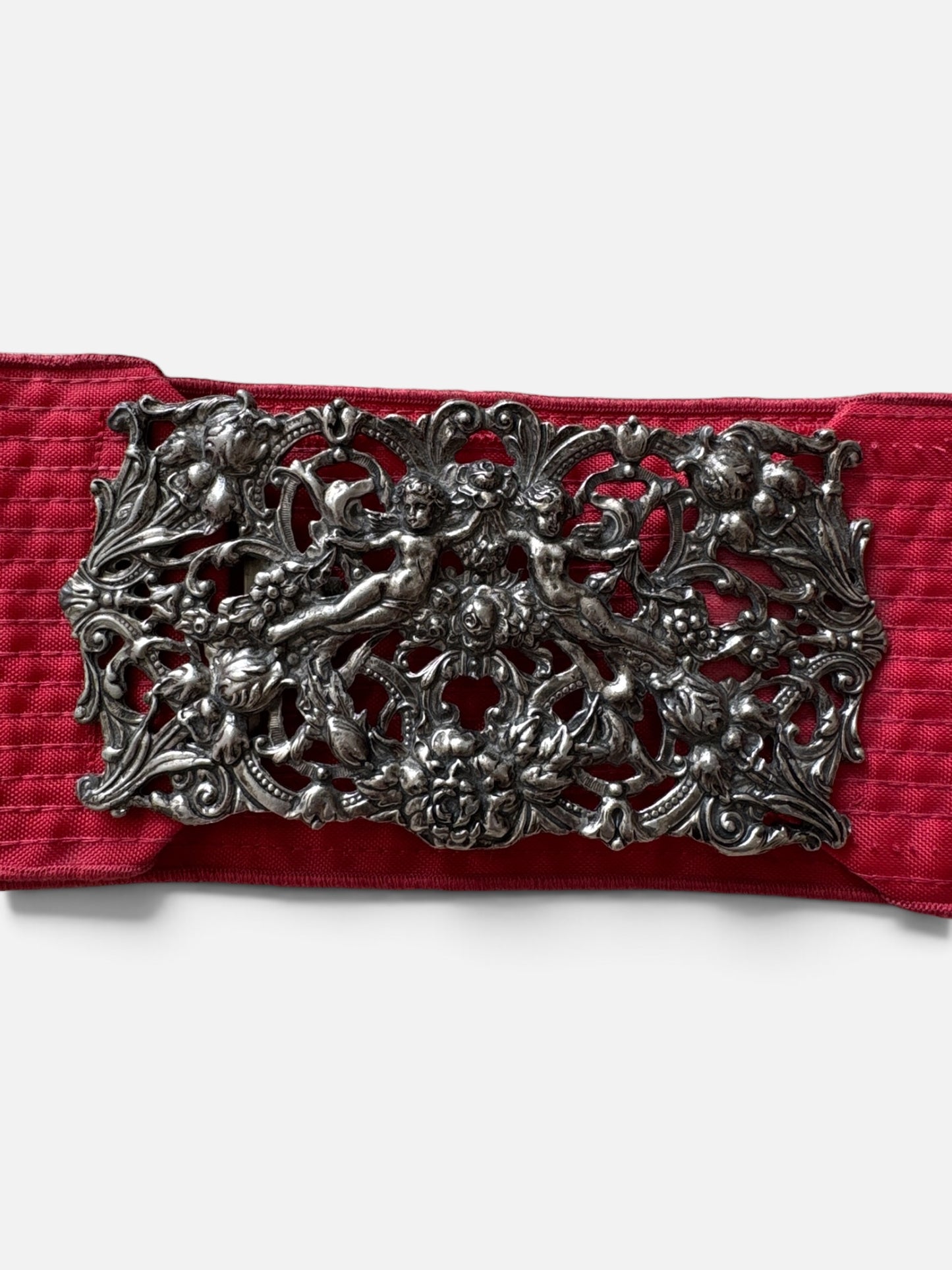 1970s Adjustable Cupid Fabric Sash Belt