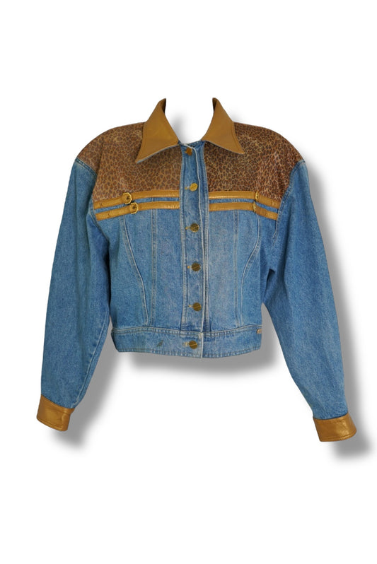1980s/90s Denim and Cheetah Jacket