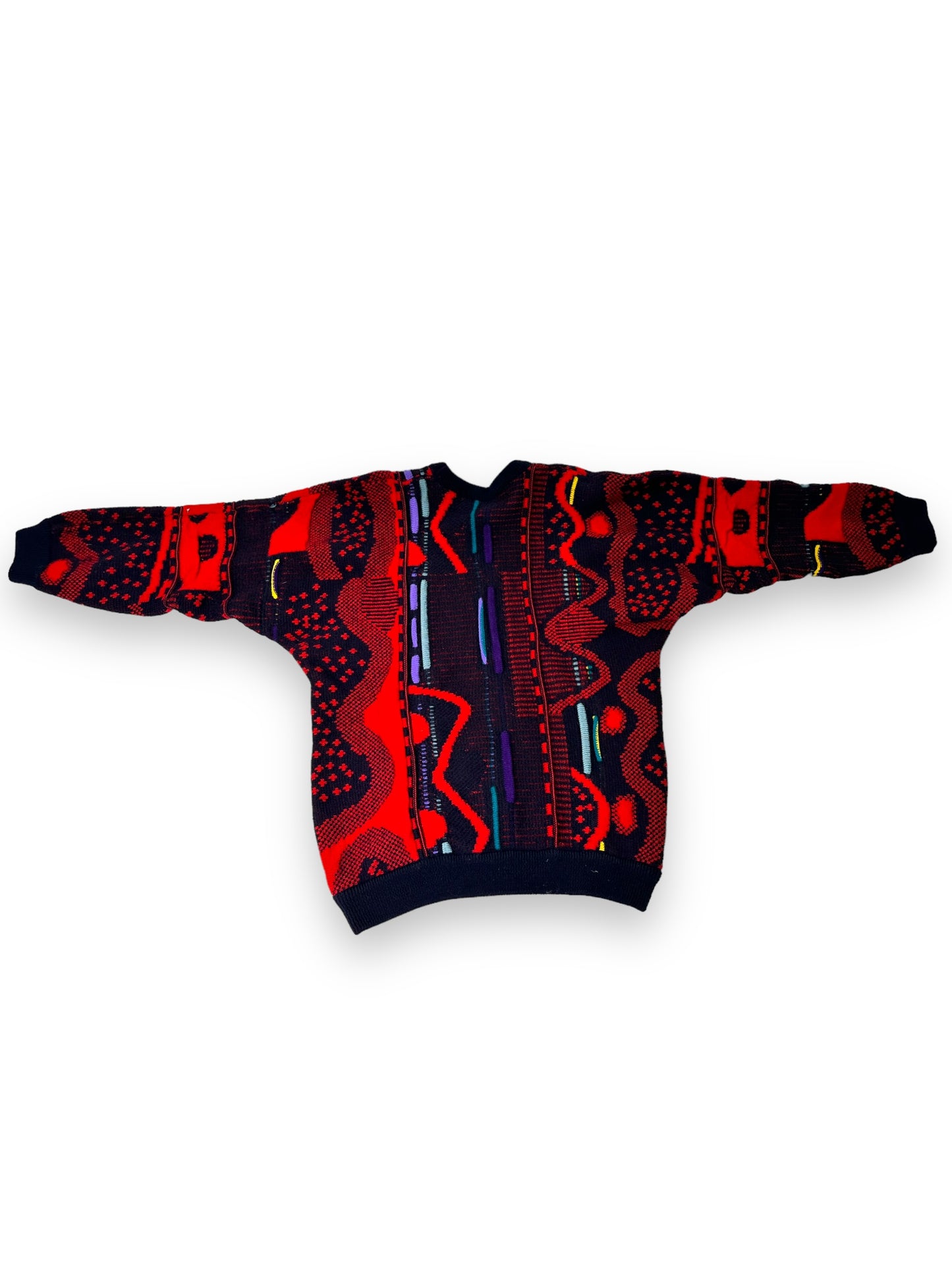 1990s Coogi Red Multi Sweater